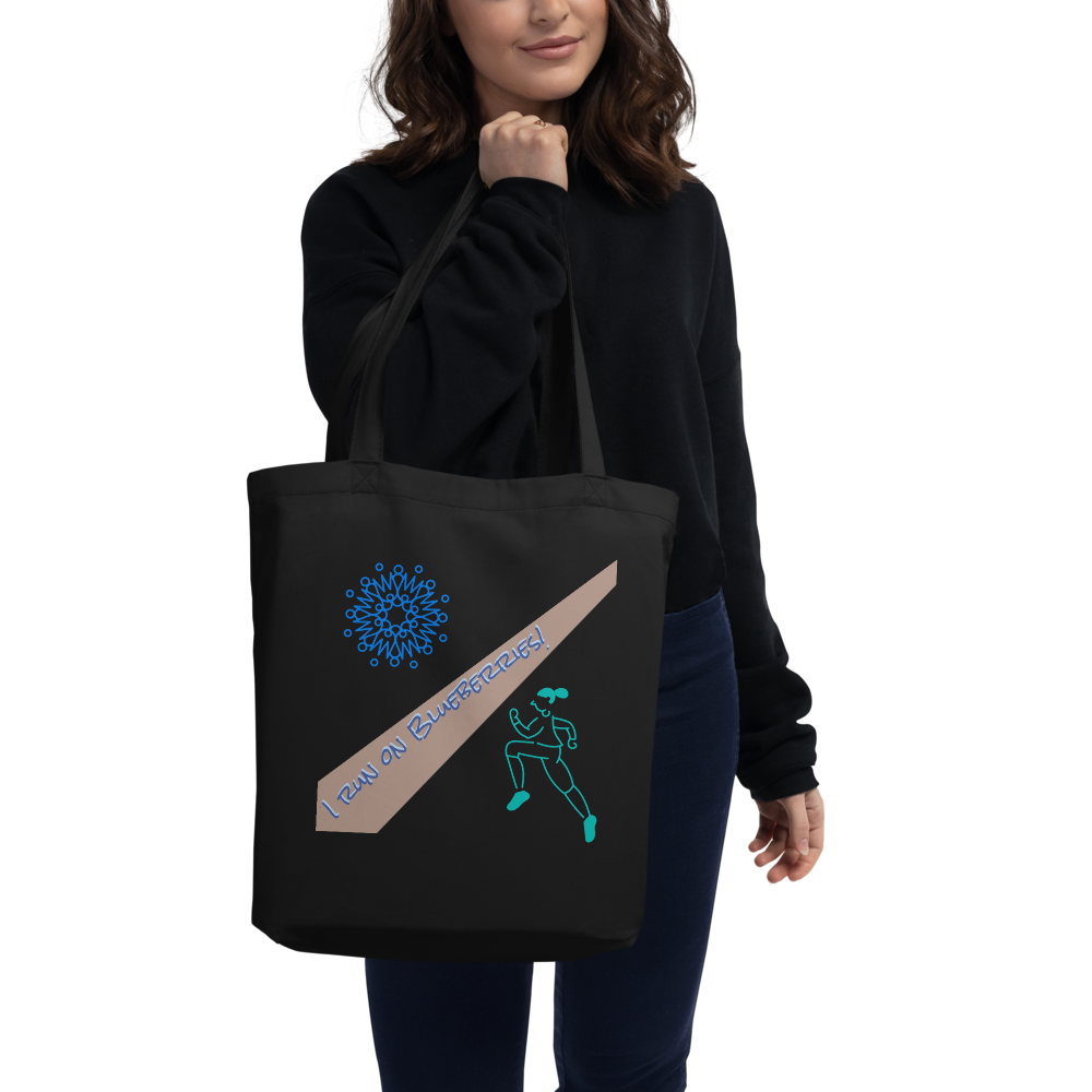 I run on Blueberries Tote Bag