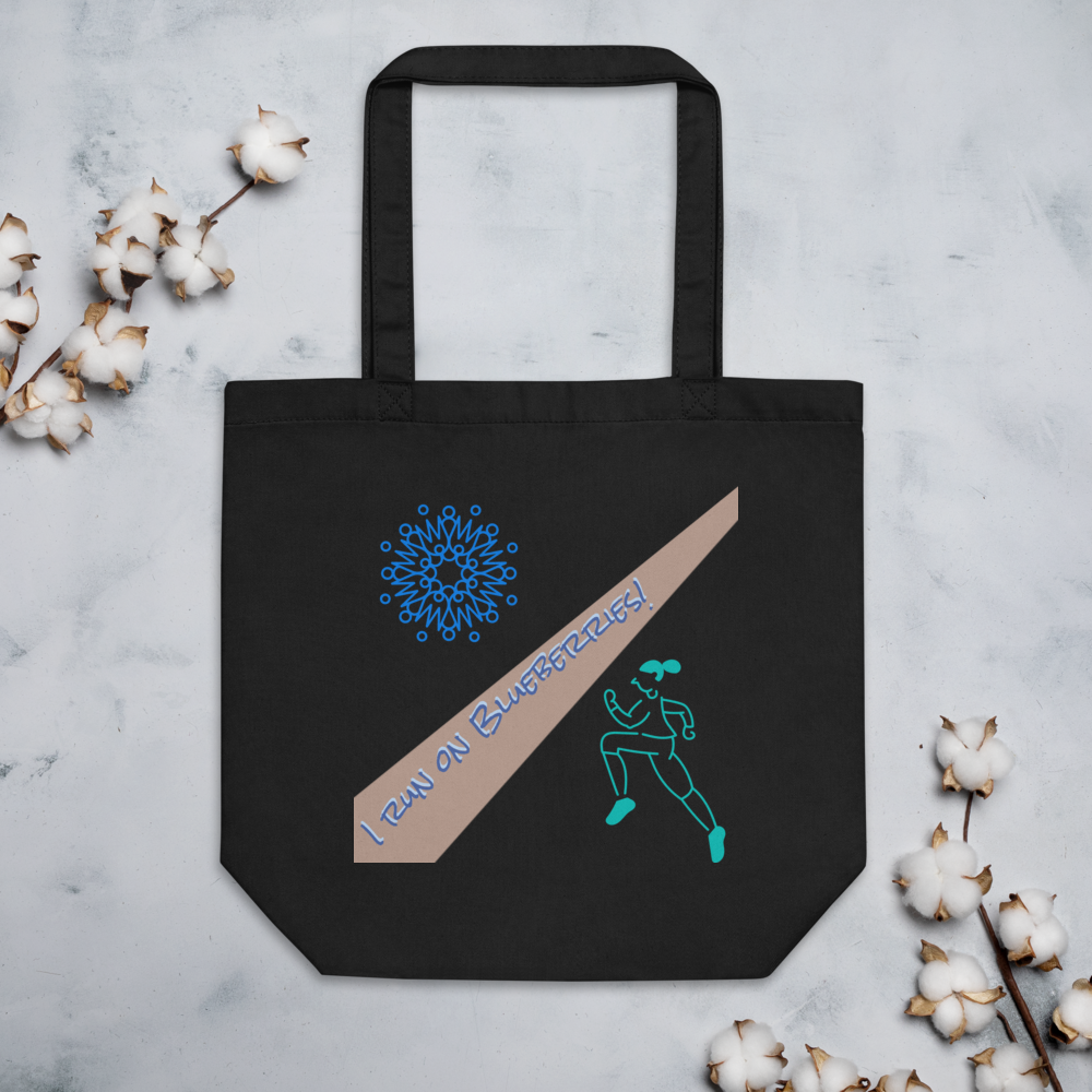 I run on Blueberries Tote Bag